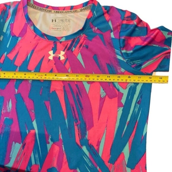 UNDER ARMOUR HeatGear Performance Tee Youth XL 80's Abstract Style 1237859 Multi - Picture 11 of 12
